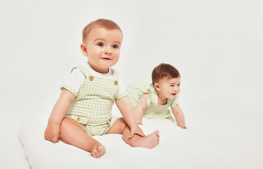 Preorder Tutto Piccolo Sage Check Dress Set