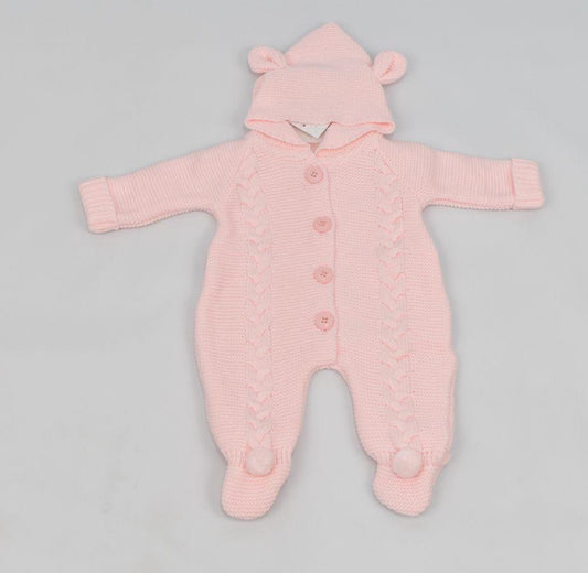 Pink Knitted Pramsuit