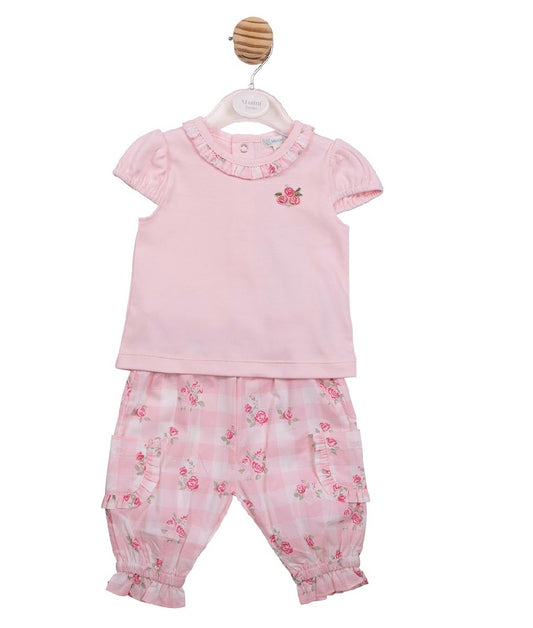 Mintini Pink Floral Trouser Set