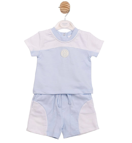 Mintini Blue & White Shorts Set