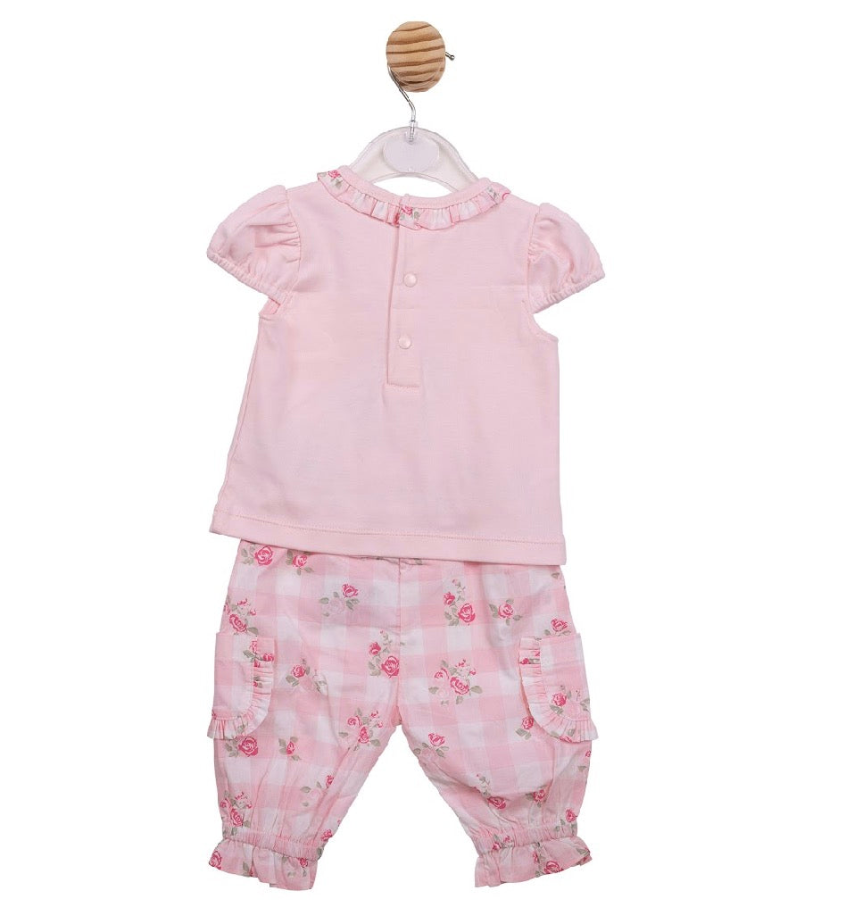Mintini Pink Floral Trouser Set