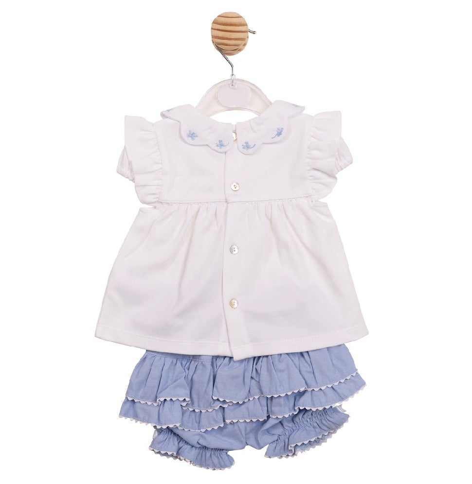 Mintini Blue Frill Jam Pants Set