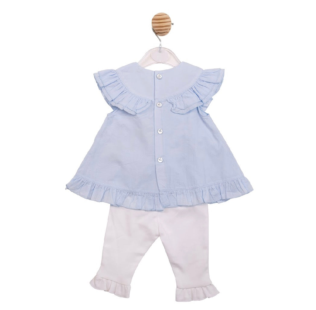 Mintini Blue Dress & Leggings Set