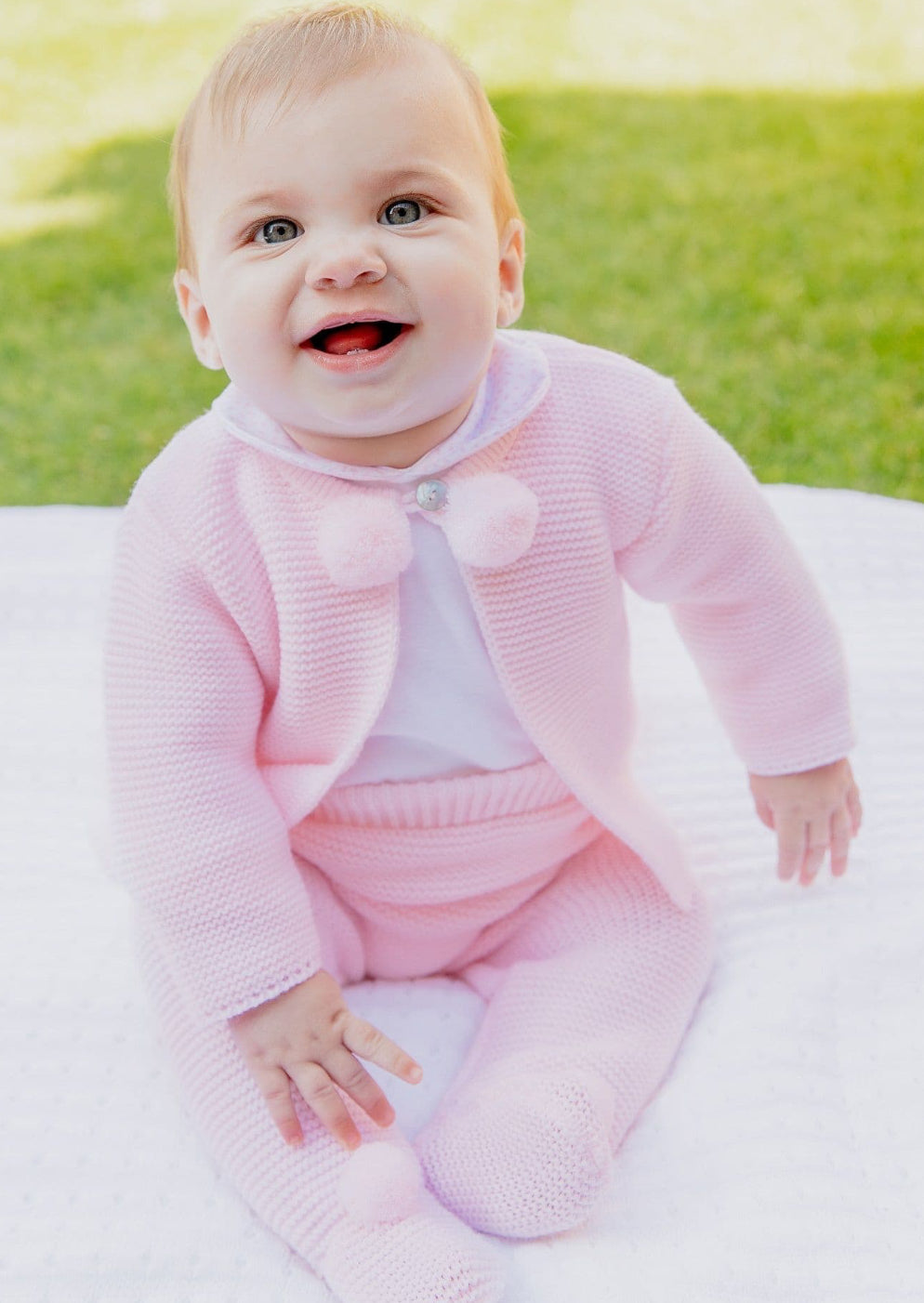 Dandelion Pink Pom Knitted Set