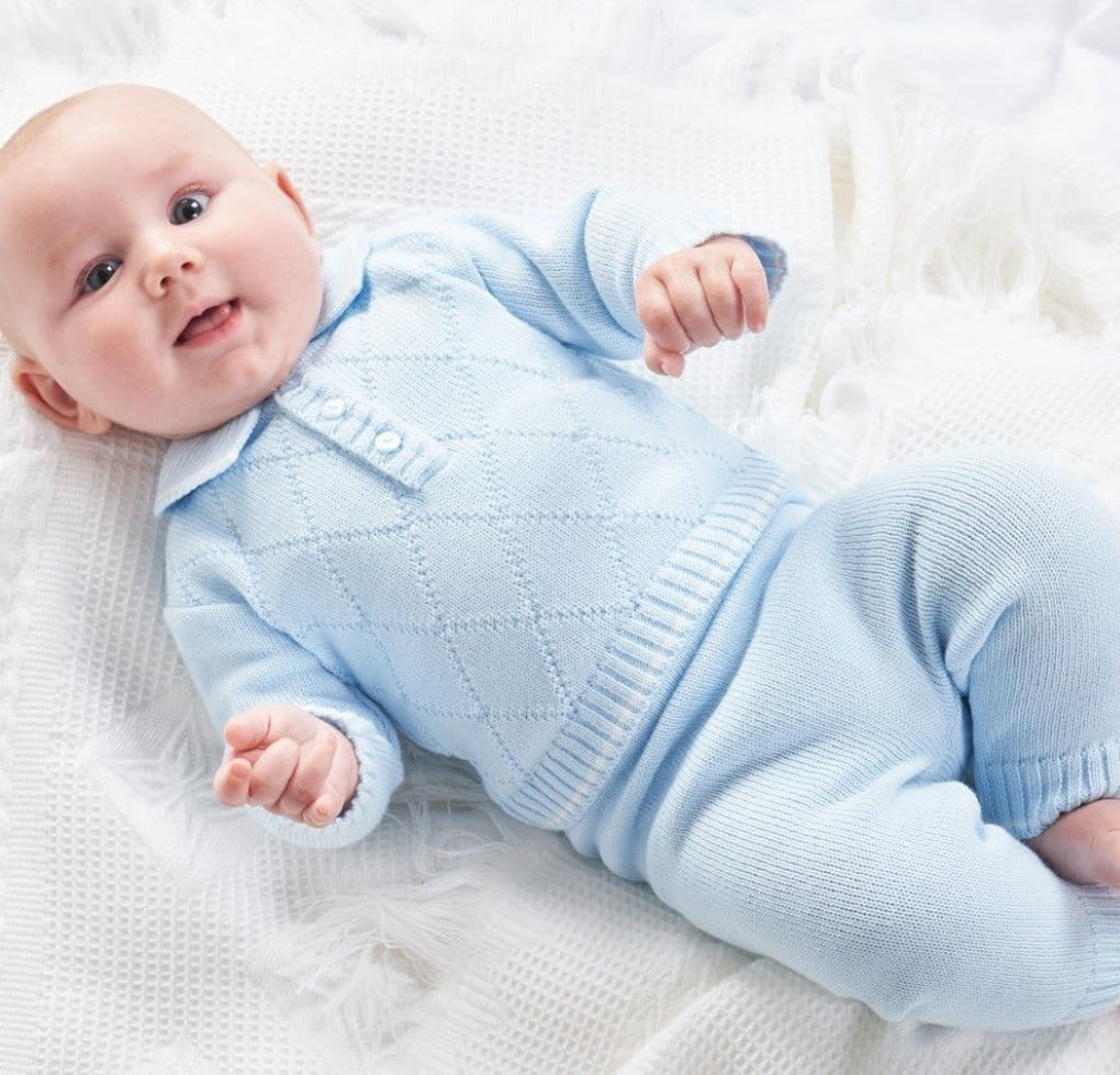 Dandelion Blue Diamond Knitted Outfit