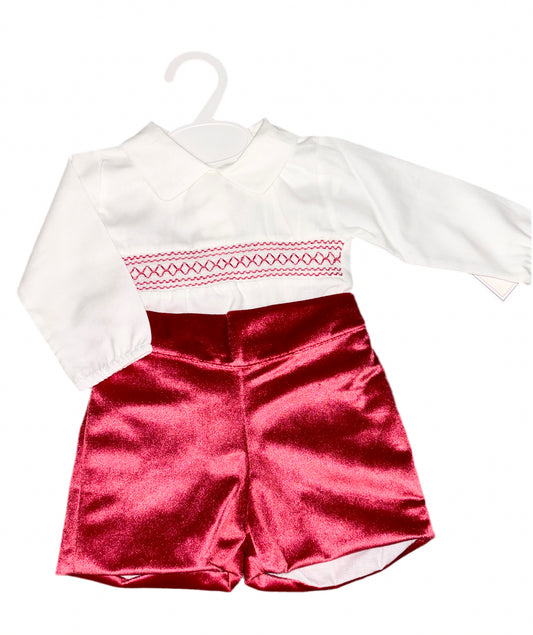 Red Smock Short Set