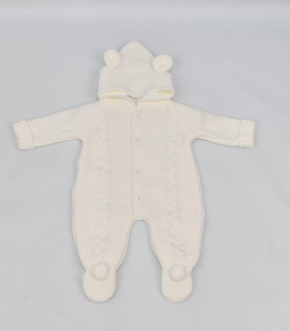 White Knitted Pramsuit