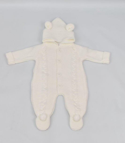 White Knitted Pramsuit