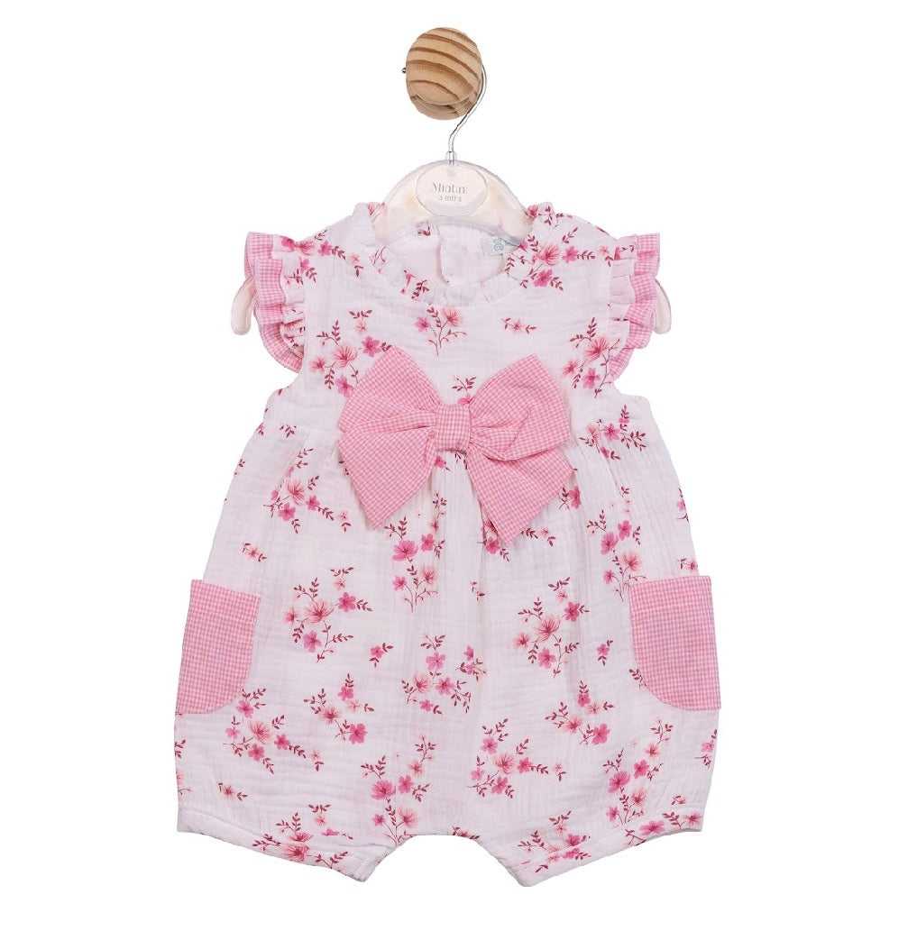 Mintini Pink Floral Romper