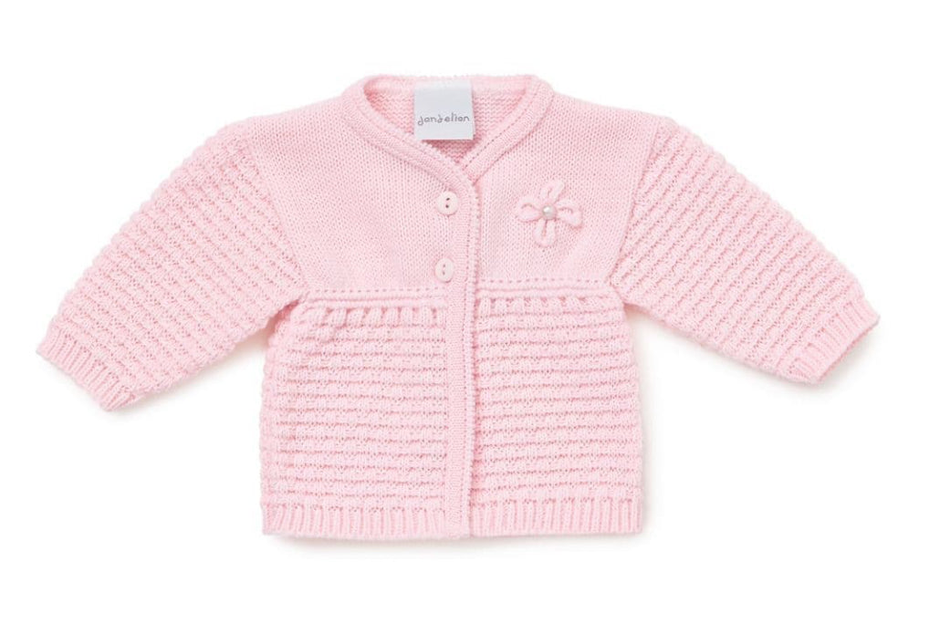 Dandelion Pink Pearl Flower Cardigan