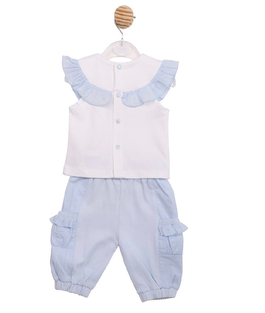 Mintini Blue Frill Trouser Set