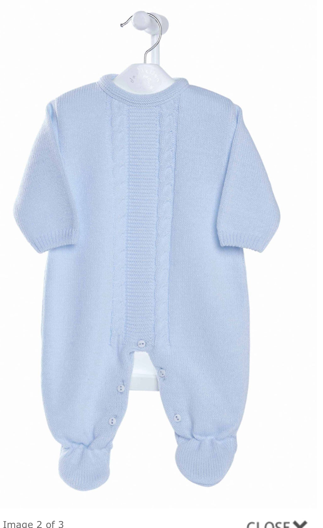 Dandelion Blue Cable Knit Onesie