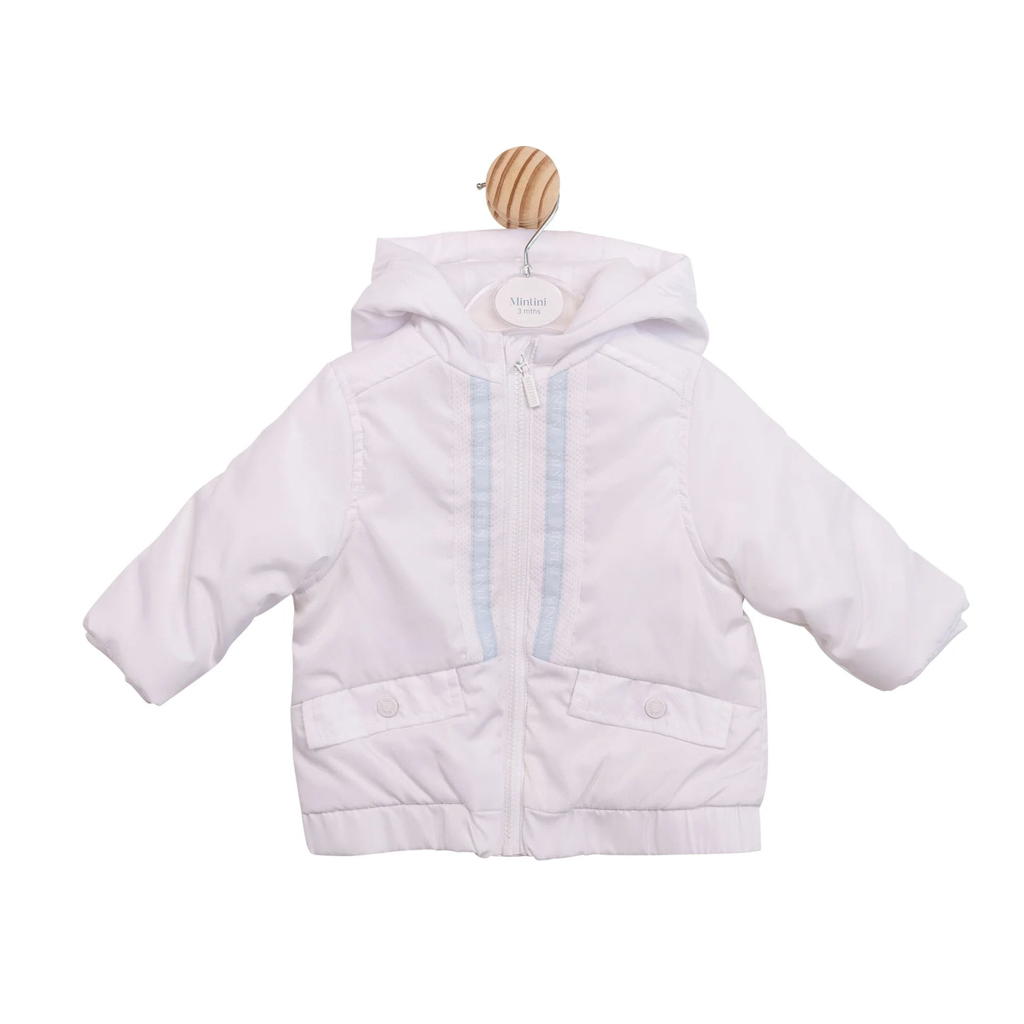 Mintini White with Blue Stripe Coat