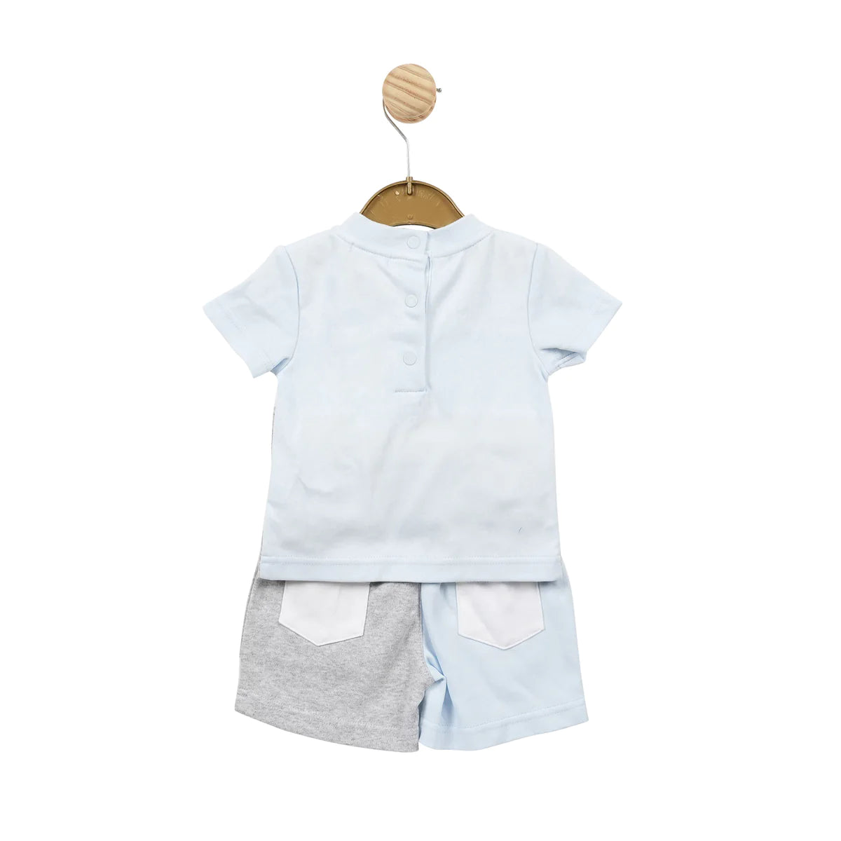 Mintini Blue White Grey Shorts Set