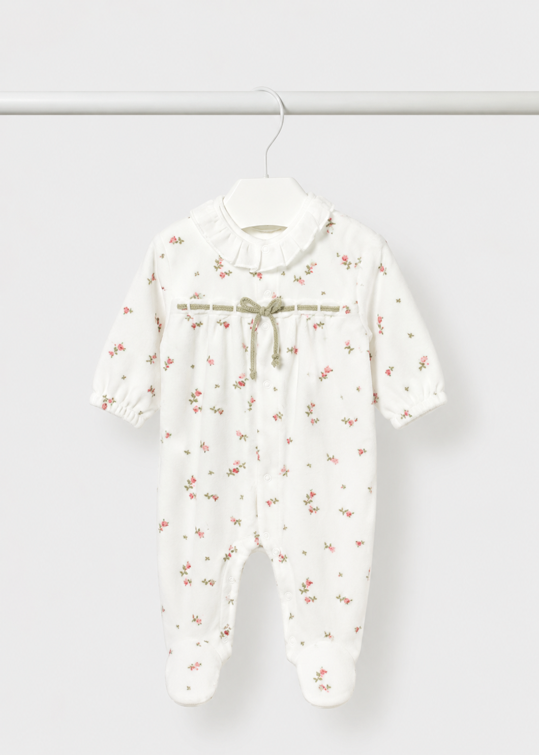 Mayoral Sage Floral Velour All in One