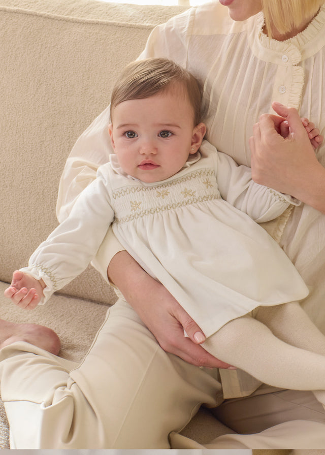 Mayoral White Velvet Dress