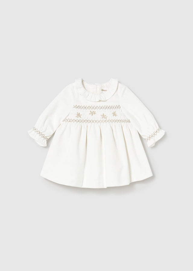 Mayoral White Velvet Dress