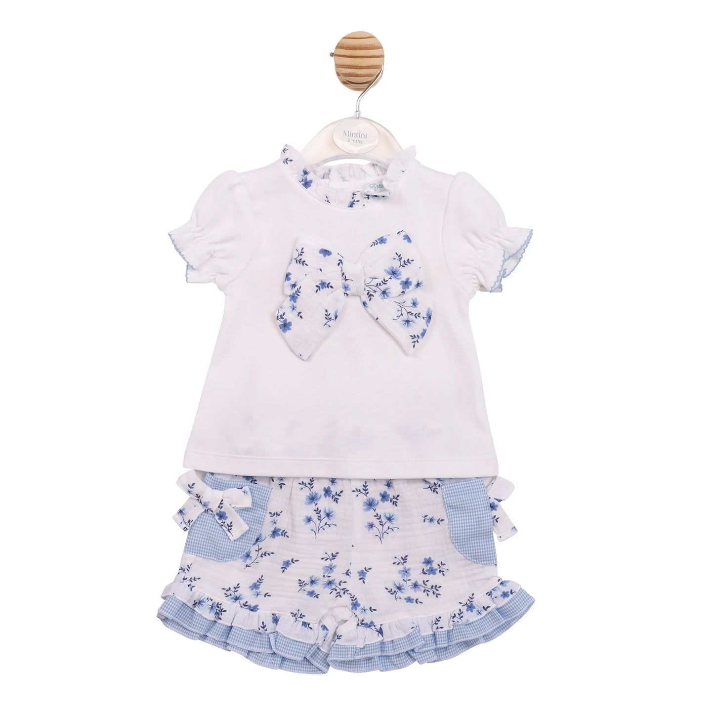Mintini Blue Floral Shorts Set