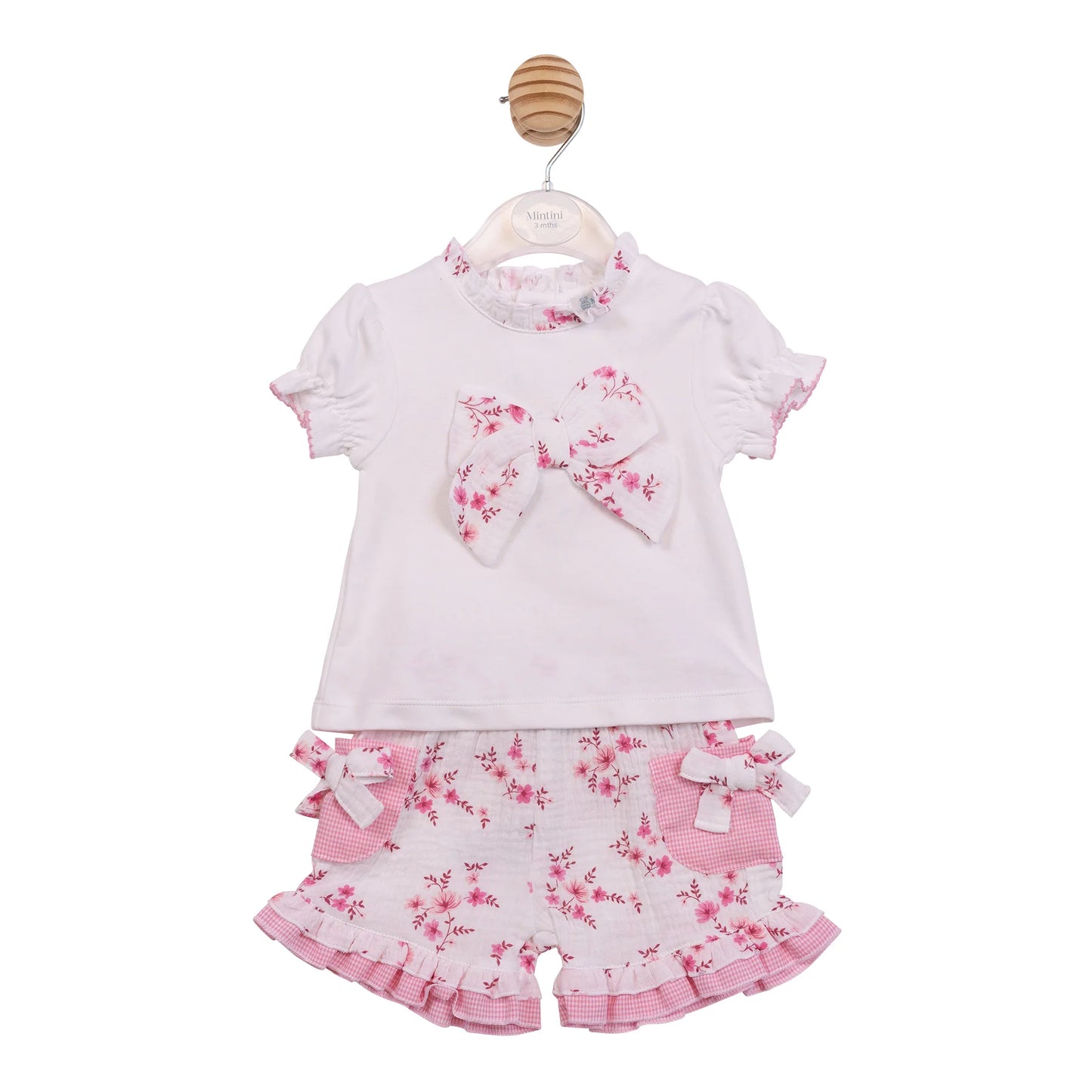 Mintini Pink Floral Shorts Set