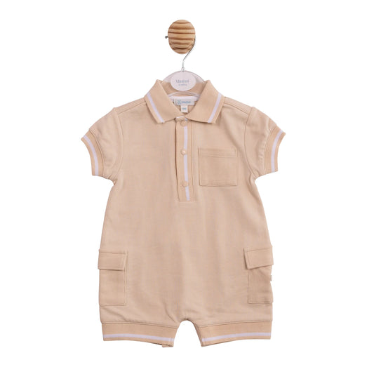 Mintini Beige Interlock Romper