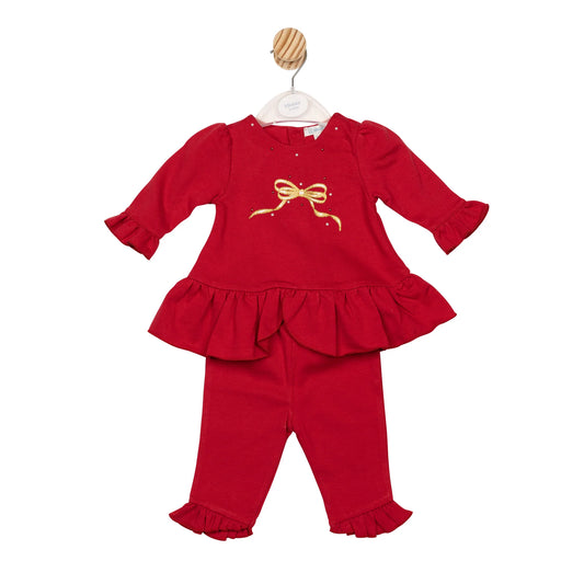 Mintini Red Bow Tunic Legging Set