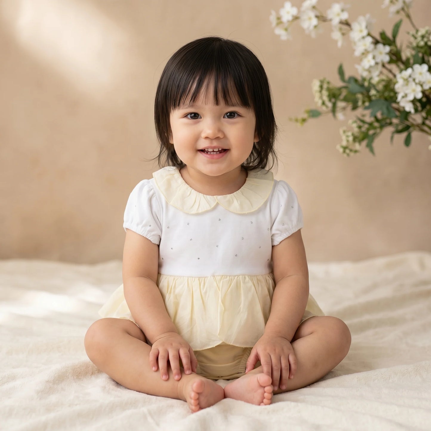 Mintini Lemon Diamanté Romper