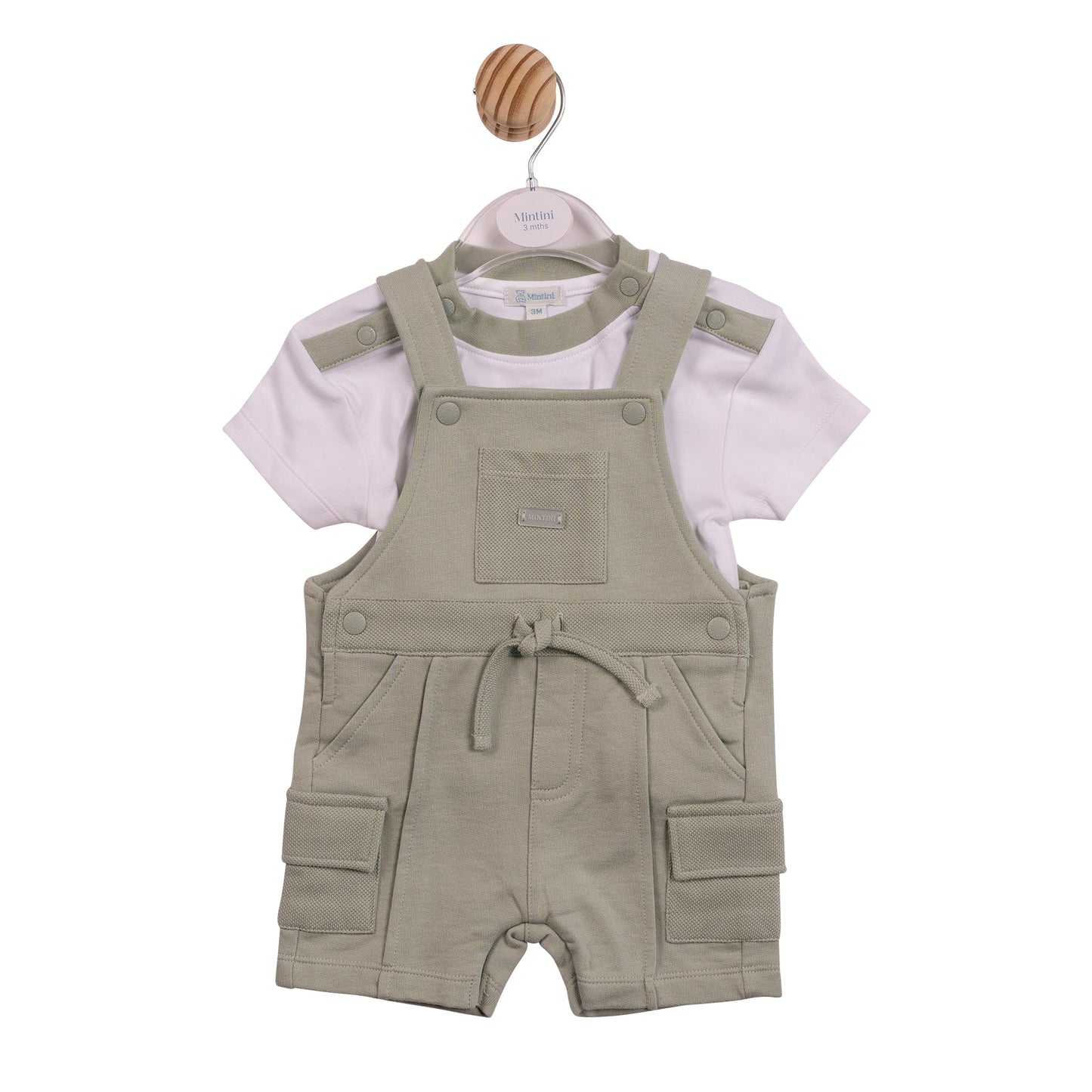 Mintini Sage Green Dungaree Set