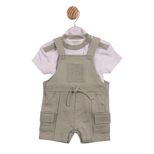 Mintini Sage Green Dungaree Set