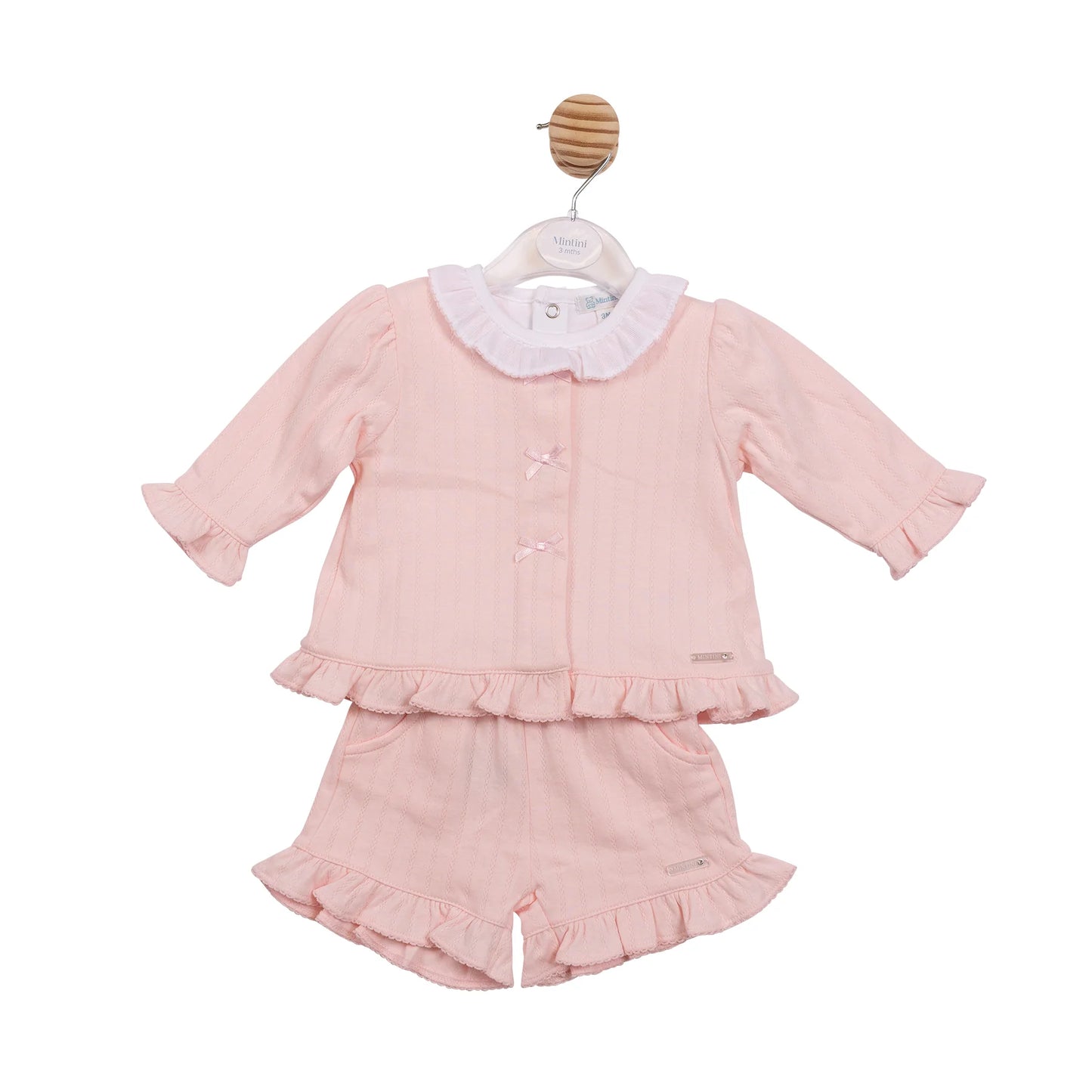 Mintini Pink Top Short & Cardigan