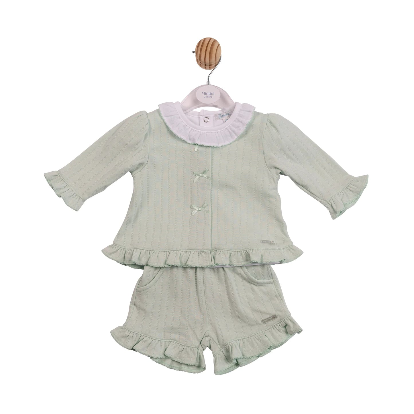 Mintini Pistachio Top Short & Cardigan
