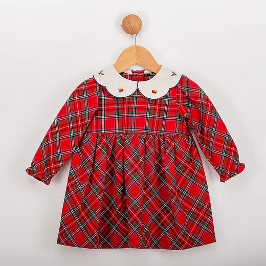 Visara Red Tartan Vintage Dress