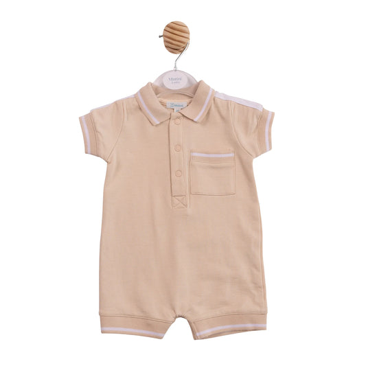 Mintini Beige Interlock Romper