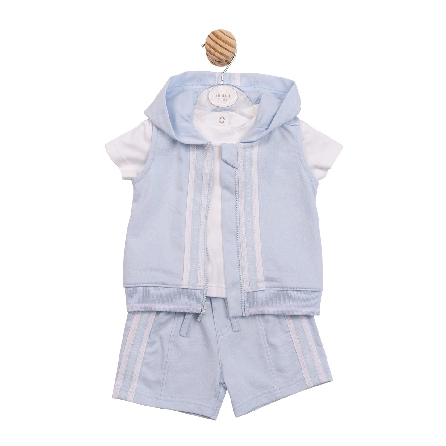 Mintini Blue Stripe Gilet & Shorts Set