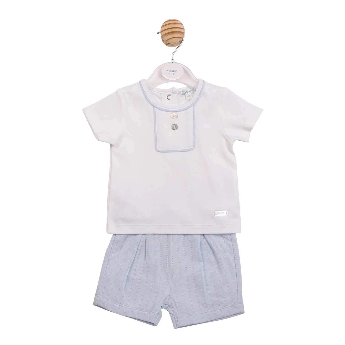 Mintini Blue Top & Shorts Jacquard