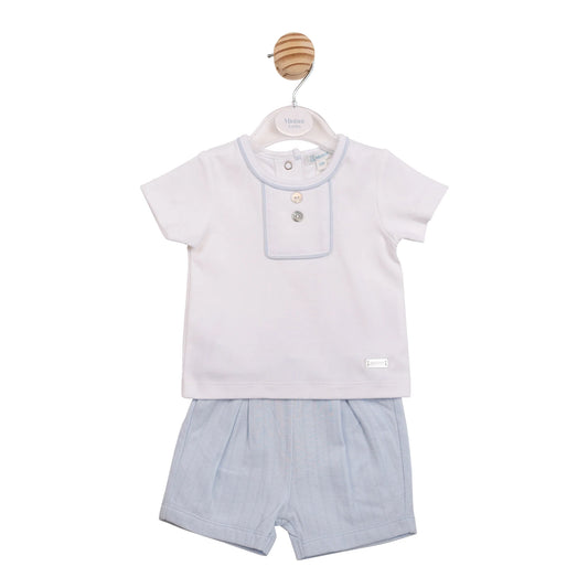 Mintini Blue Top & Shorts Jacquard