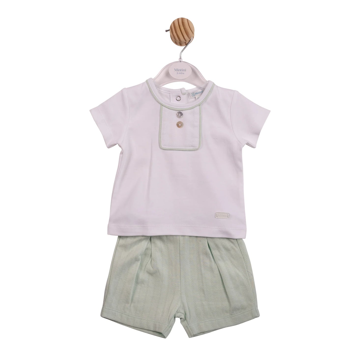 Mintini Pistachio Top & Shorts Jacquard