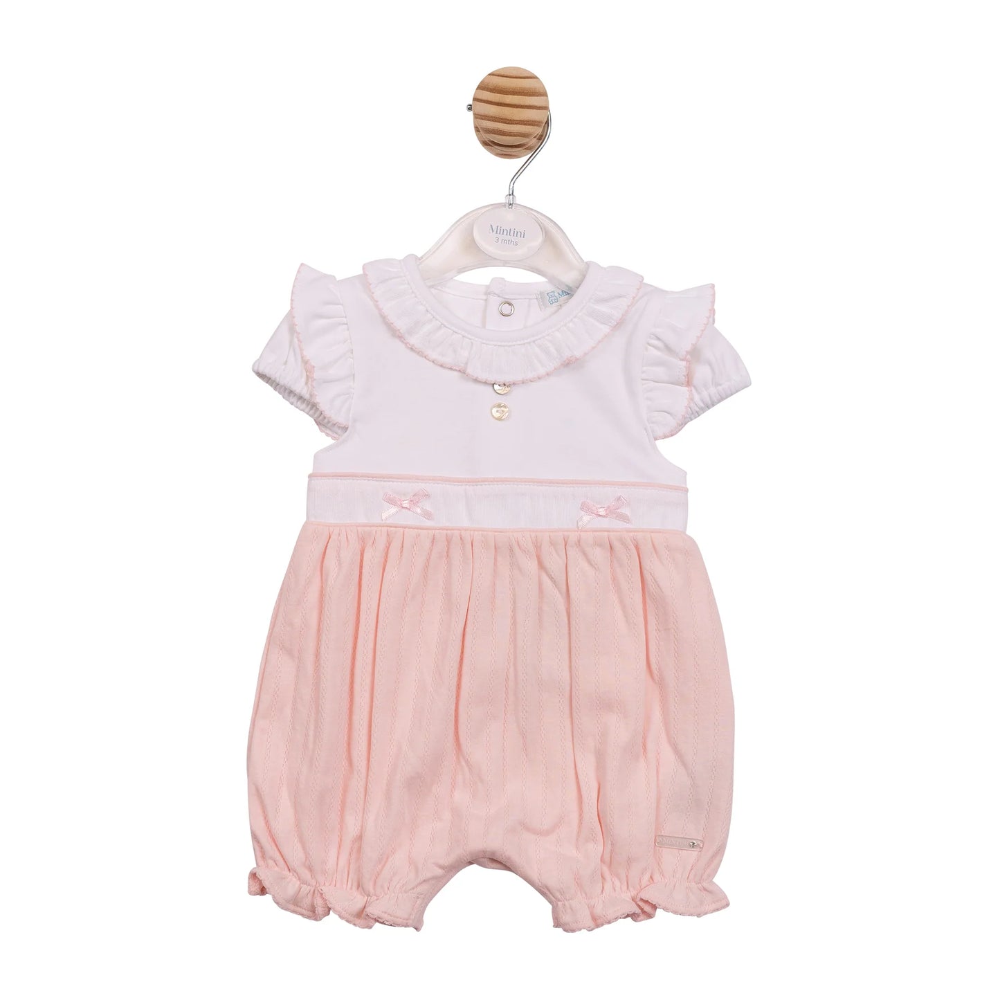 Mintini Pink Jacquard Romper