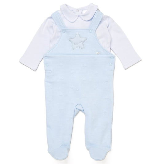 Blue Jacquard Star Dungaree & Top