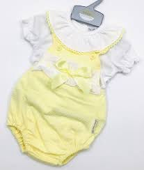 Lemon & White Bow Romper