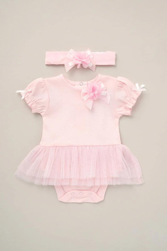 Pink Tulle Romper & Headband