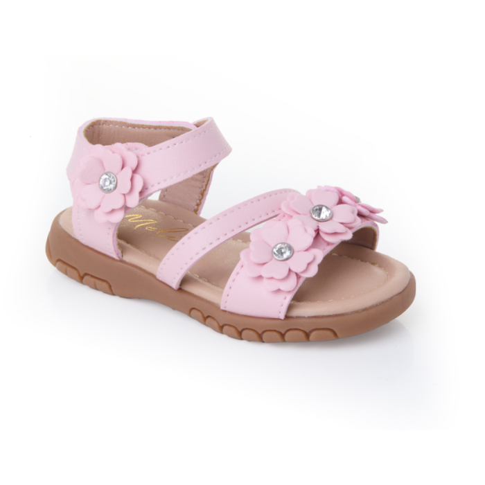 Pink Diamanté Flower Sandals