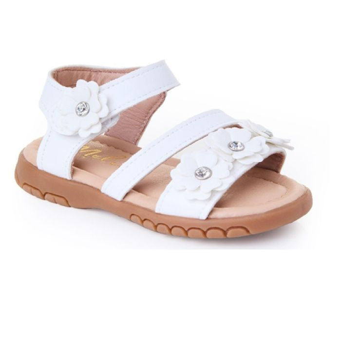 White Diamanté Floral Sandals