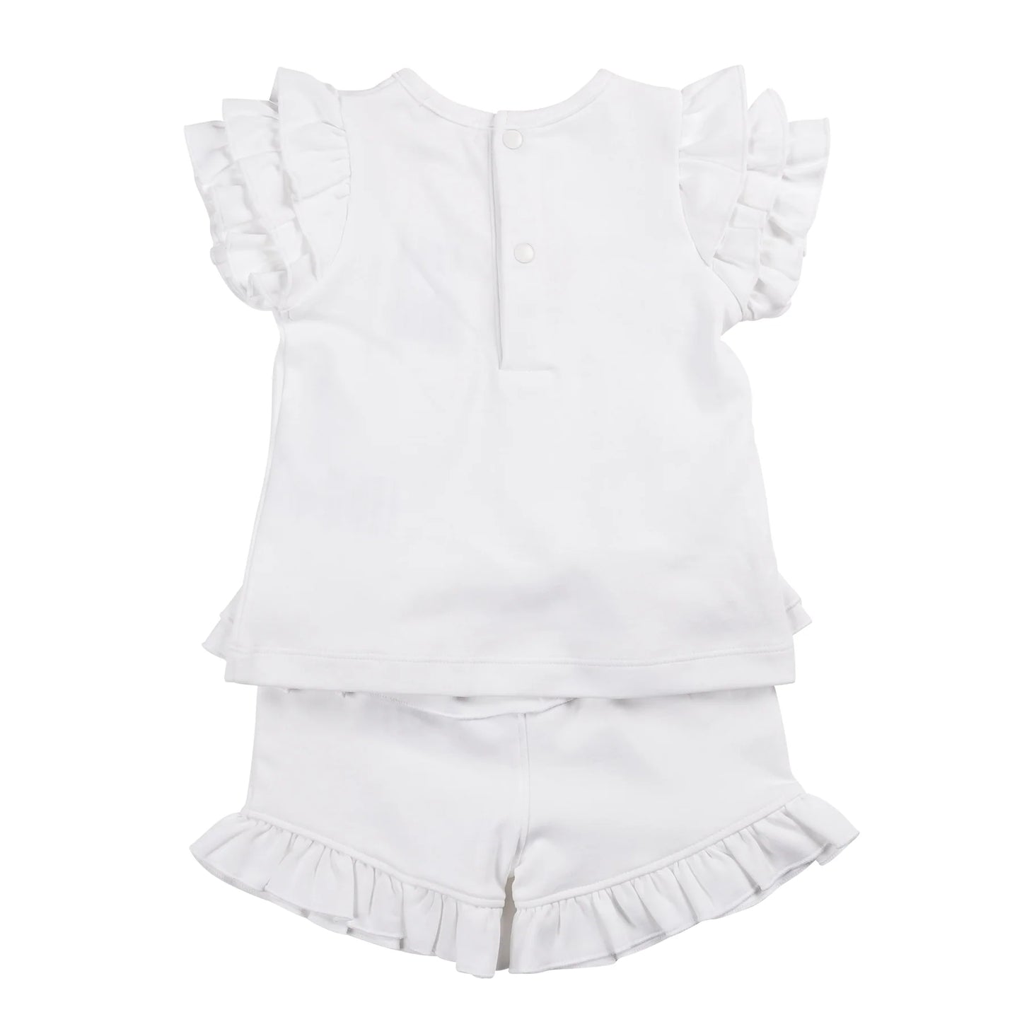 Mintini White Bow Shorts Set