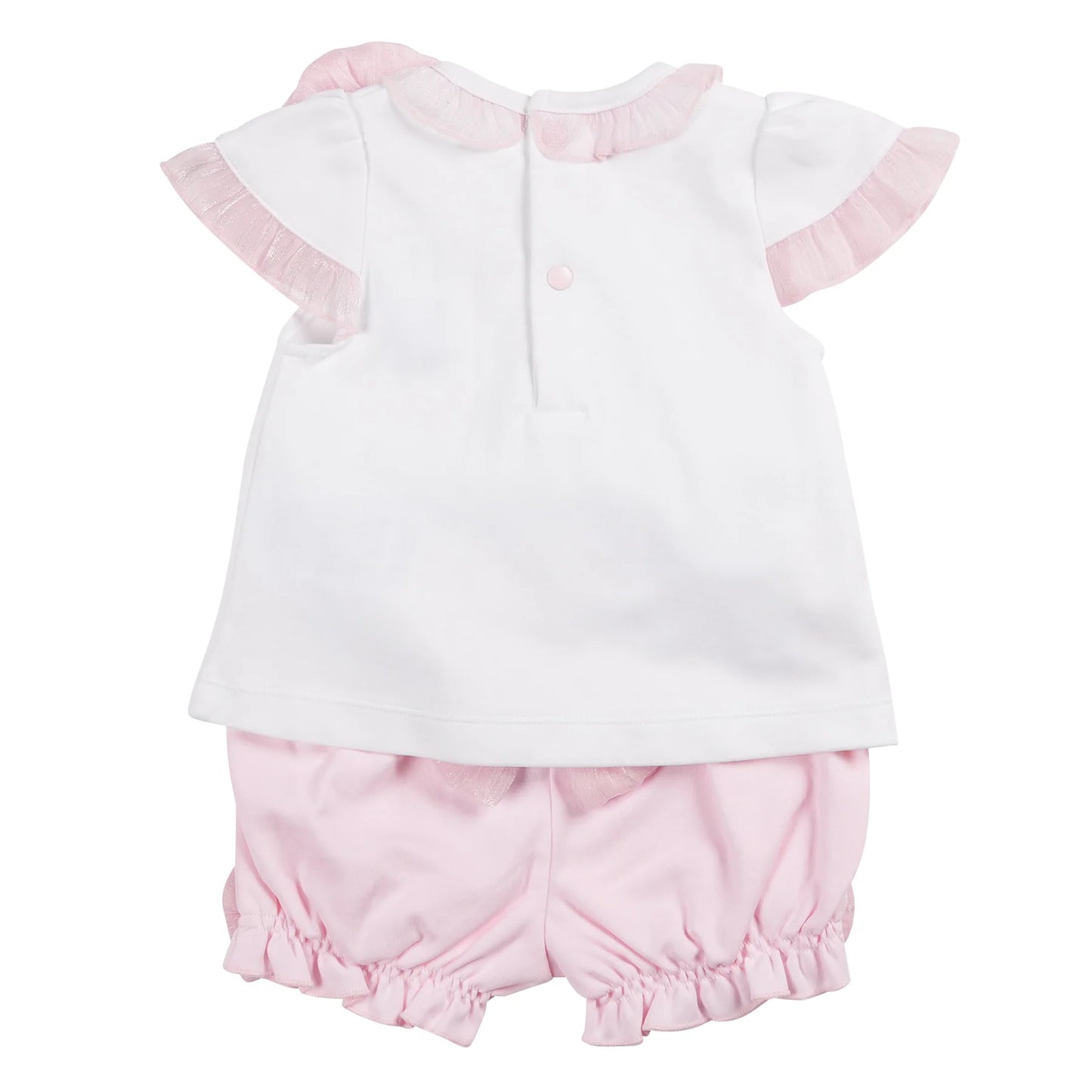 Mintini White & Pink Bow Bloomer Set