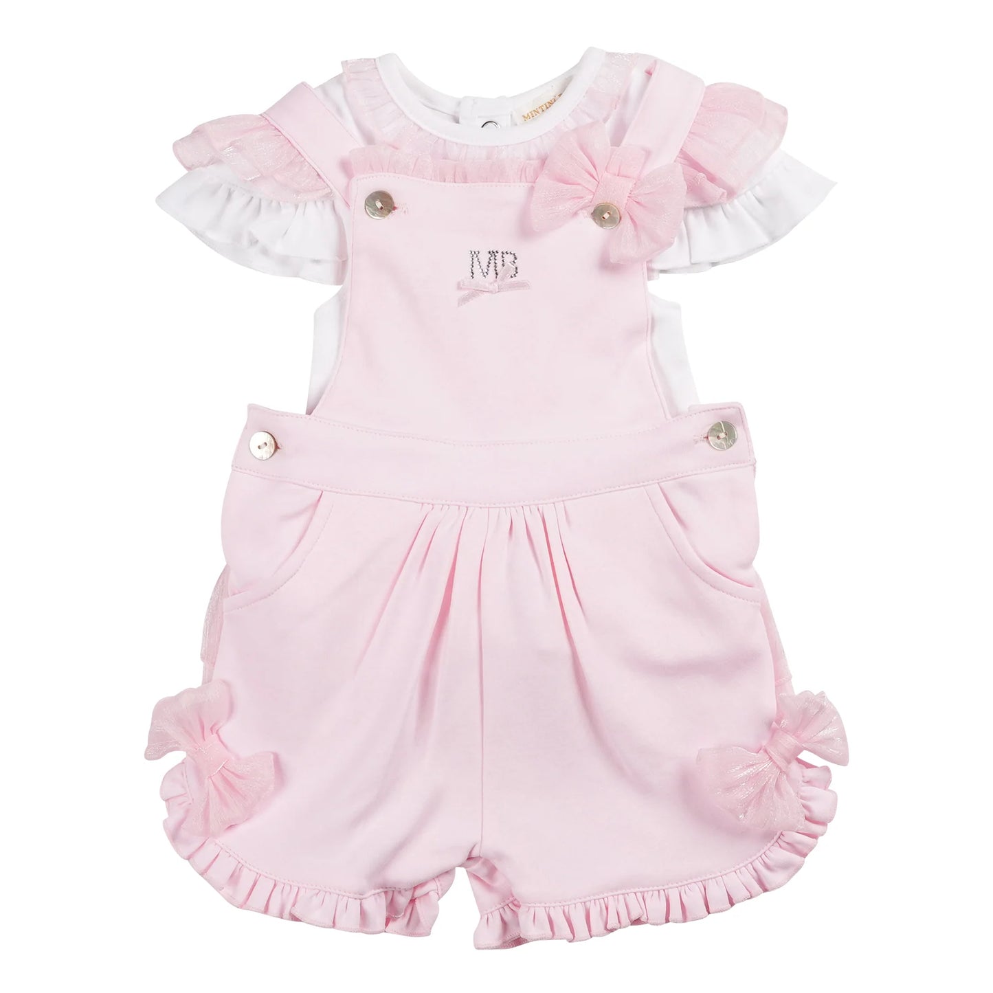 Mintini Pink Top & Dungaree Set