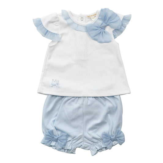 Mintini Blue Bow Bloomer Set