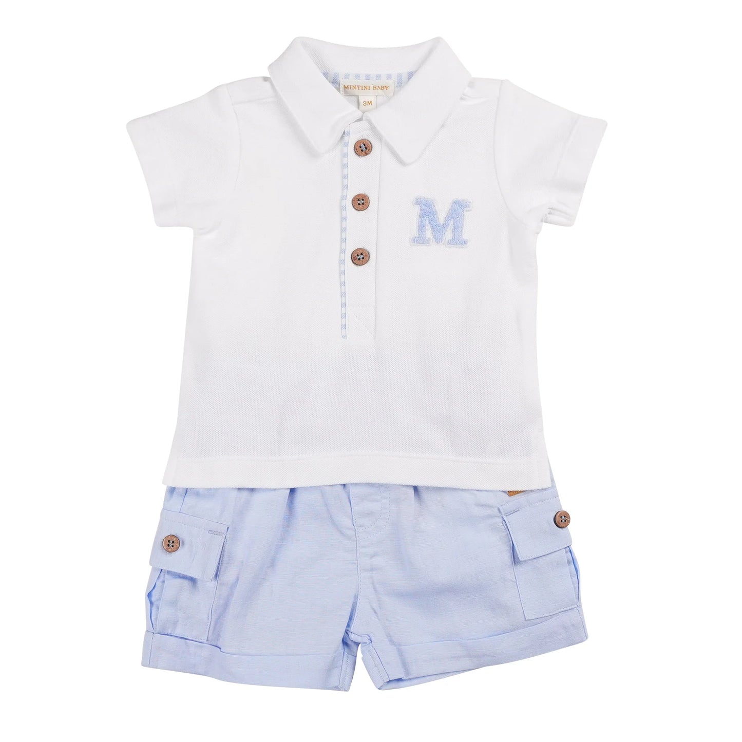 Mintini M Blue Shorts & Polo Set