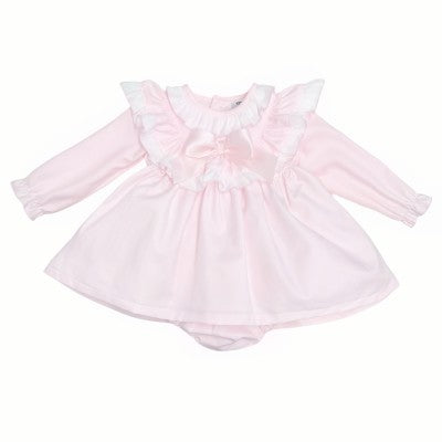 WeeMe Pink Cotton Frill Dress Set