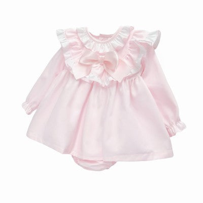 WeeMe Pink Cotton Frill Dress Set