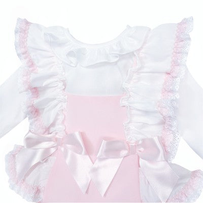 WeeMe Pink Frill Bow Romper Set